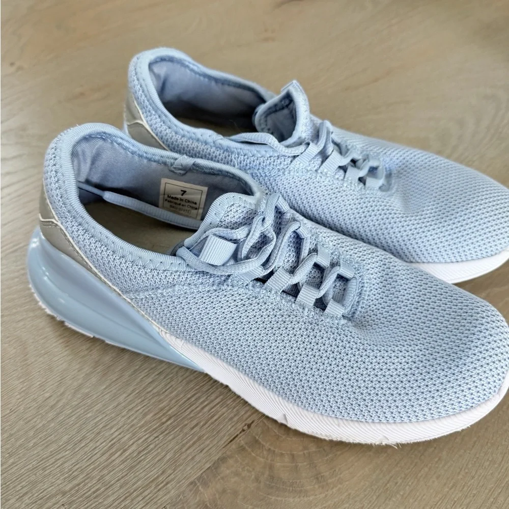 Like New ACX Comfortable Light Blue Knit Sneakers size 7 - Picture 9 of 9